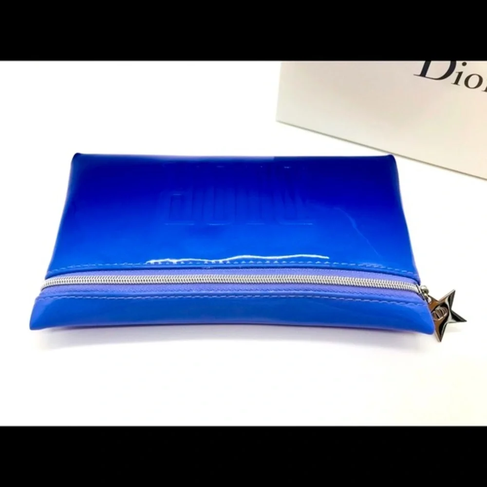 DIOR Blue/Purple Cosmetic Makeup Bag NIB